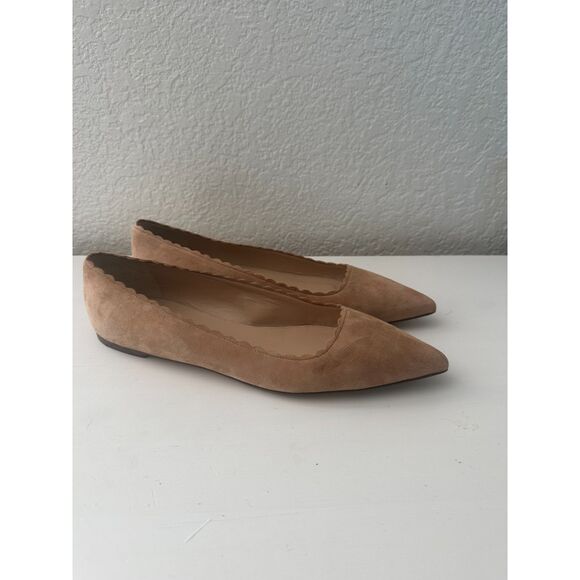 J Crew Harper Scalloped Suede Flats Size 10.5 - Picture 3 of 7